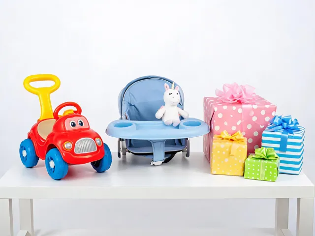 Birthday and holiday gift table